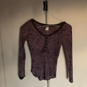 free people purple thermal top